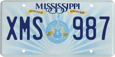 MS license plate XMS987