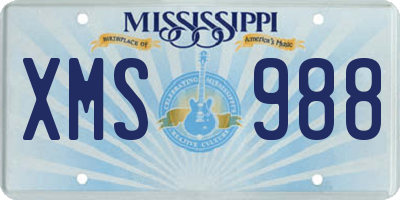 MS license plate XMS988