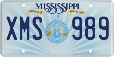 MS license plate XMS989