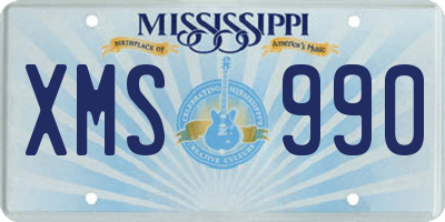 MS license plate XMS990