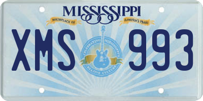 MS license plate XMS993
