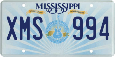 MS license plate XMS994
