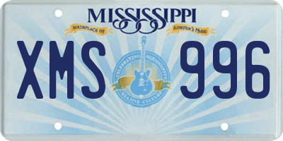 MS license plate XMS996