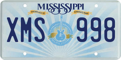 MS license plate XMS998