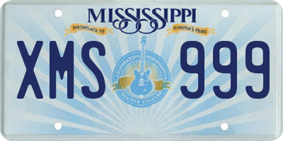 MS license plate XMS999