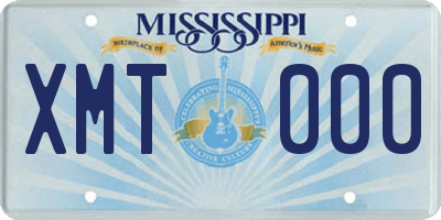 MS license plate XMT000