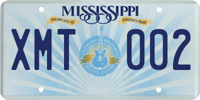 MS license plate XMT002