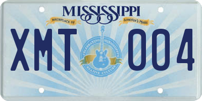 MS license plate XMT004