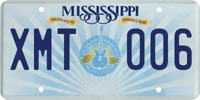 MS license plate XMT006