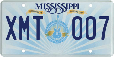 MS license plate XMT007