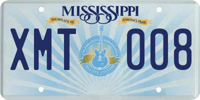 MS license plate XMT008