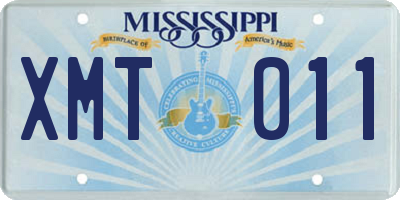 MS license plate XMT011