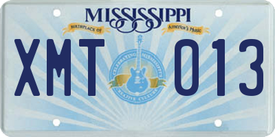 MS license plate XMT013