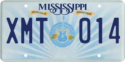 MS license plate XMT014