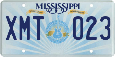 MS license plate XMT023