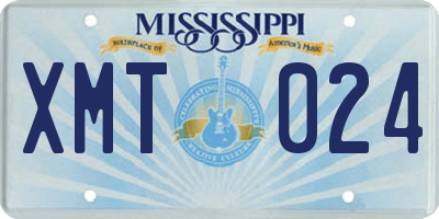 MS license plate XMT024