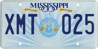 MS license plate XMT025