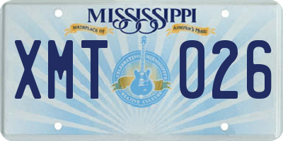 MS license plate XMT026