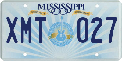 MS license plate XMT027