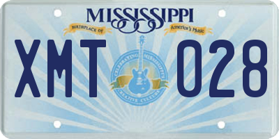 MS license plate XMT028