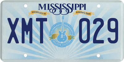MS license plate XMT029