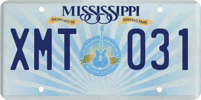 MS license plate XMT031