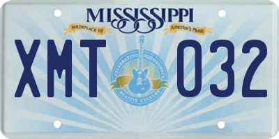 MS license plate XMT032