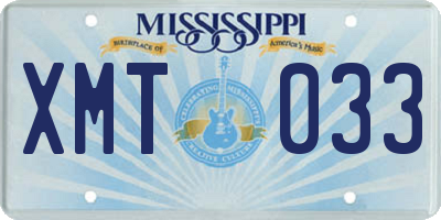 MS license plate XMT033