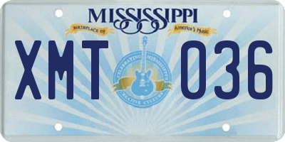 MS license plate XMT036