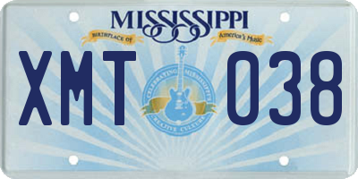 MS license plate XMT038