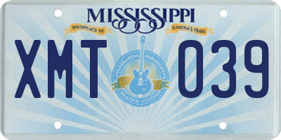 MS license plate XMT039