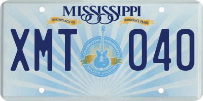 MS license plate XMT040