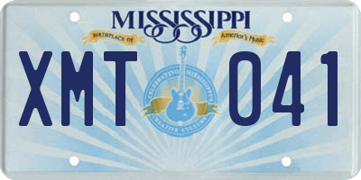 MS license plate XMT041