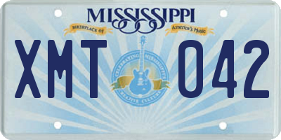 MS license plate XMT042