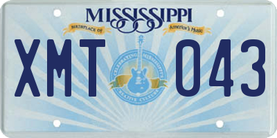 MS license plate XMT043