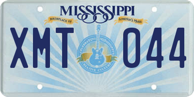 MS license plate XMT044