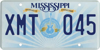 MS license plate XMT045