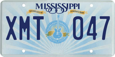 MS license plate XMT047