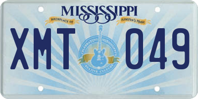 MS license plate XMT049