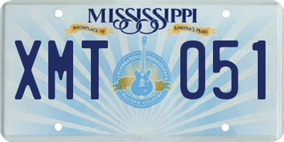MS license plate XMT051