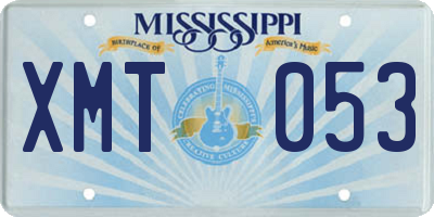 MS license plate XMT053