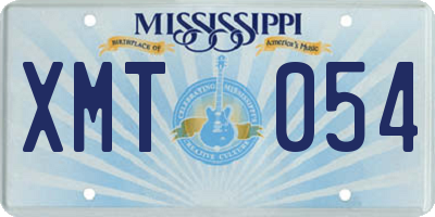 MS license plate XMT054