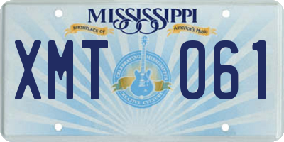 MS license plate XMT061