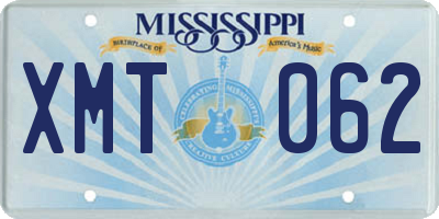 MS license plate XMT062