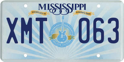MS license plate XMT063