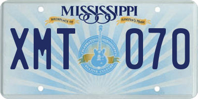 MS license plate XMT070