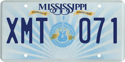 MS license plate XMT071