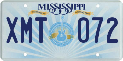 MS license plate XMT072