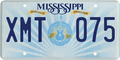 MS license plate XMT075