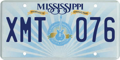 MS license plate XMT076